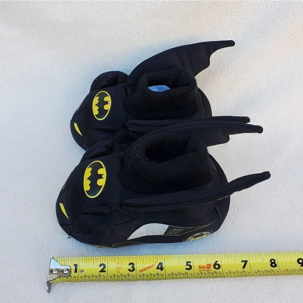 Batman black and yellow sock top plush slippers